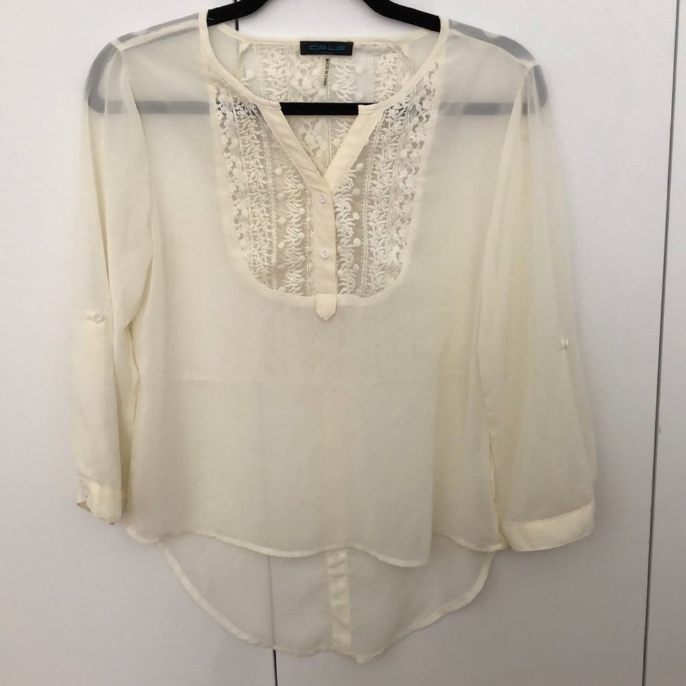 CALS sheer cream top S/M
